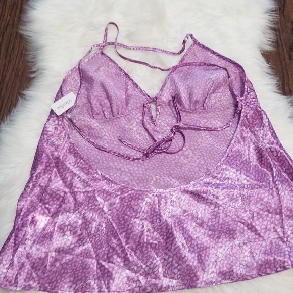La Vie en Rose 🆕️ Purple Babydoll Satin Chemise XL - Picture 9 of 15